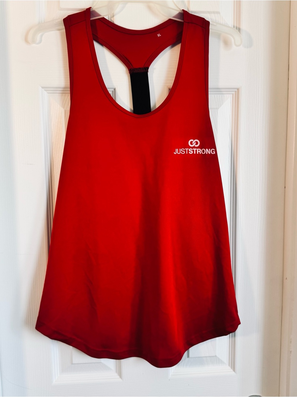 Just Strong Women's Vibrant Red Racerback Performance Tank